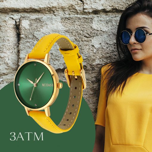 XCOAST Acapulco Gold Yellow | Schmale Analoguhr für Damen – Bild 5