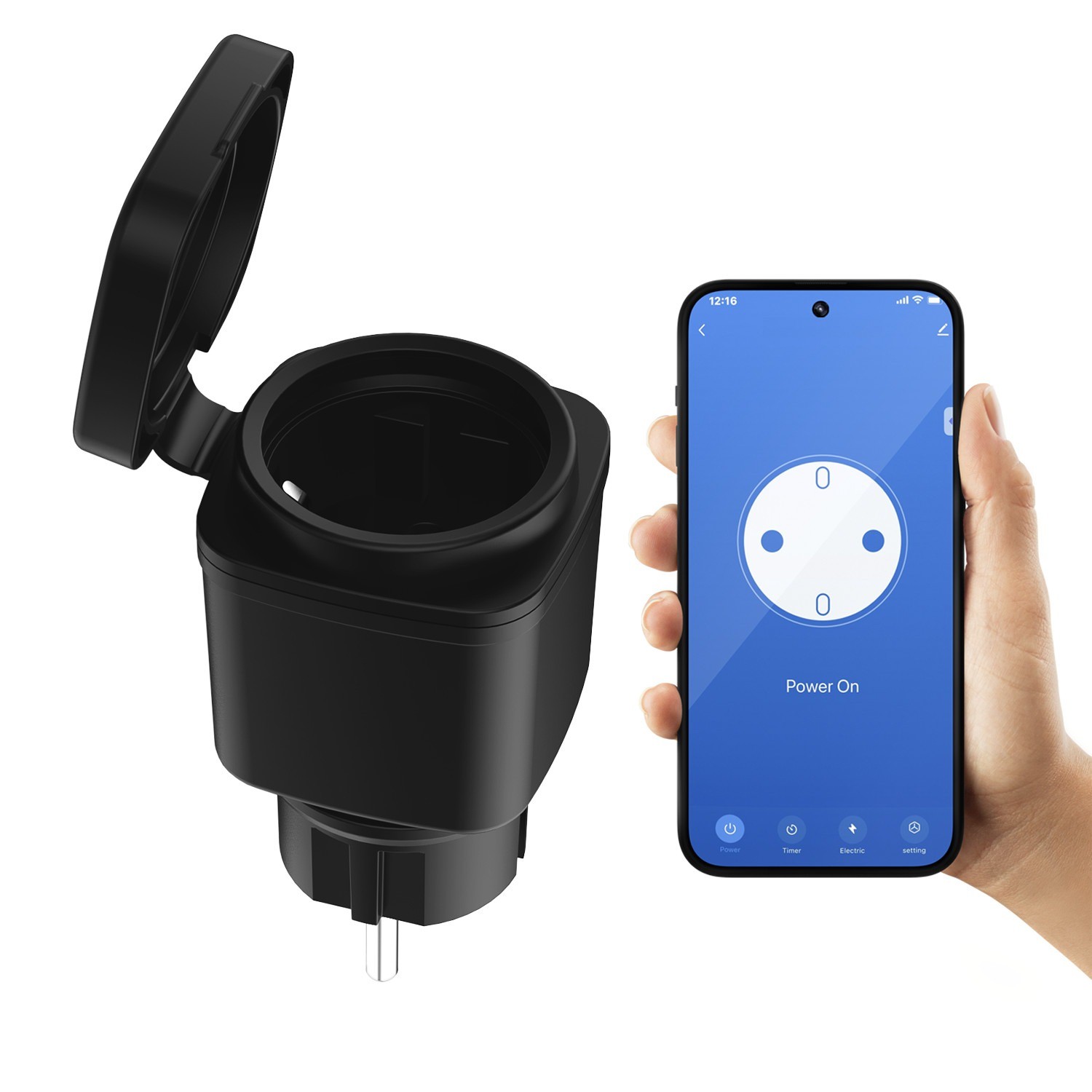 XCOAST Outdoor-Smart-Steckdose mit WLAN-Steuerung