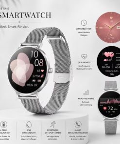 Smartwatch Damen mit Schrittzähler und Pulsmesser