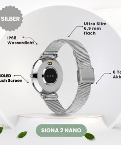 Mini Smartwatch Smartuhr Silber Damen