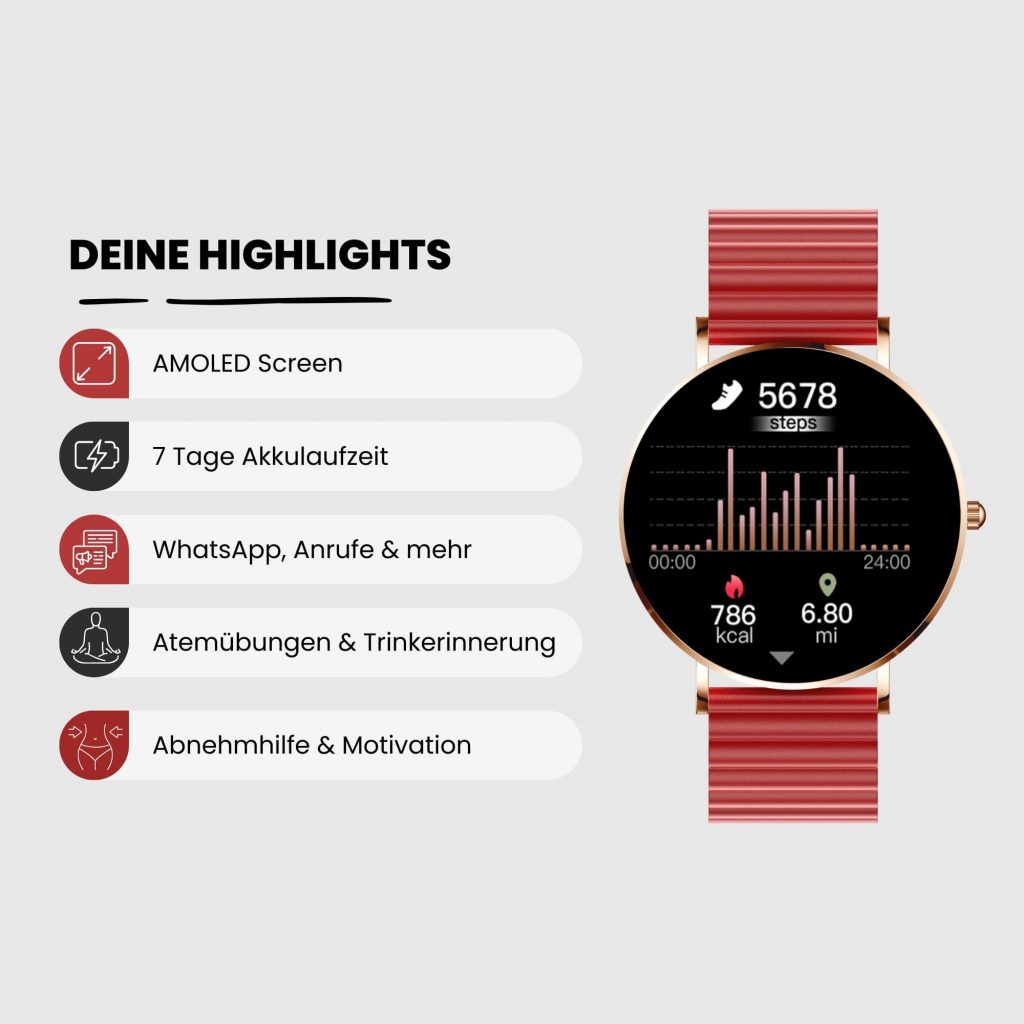 Frauen Smartwatch ios-rund Siona2