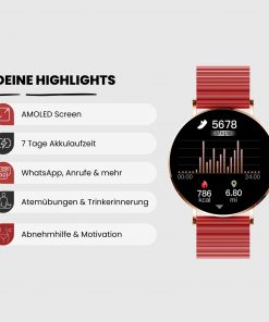 Frauen Smartwatch ios-rund Siona2