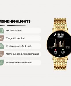 Frauen-Smartwatch-ios-rund-Siona2 gold