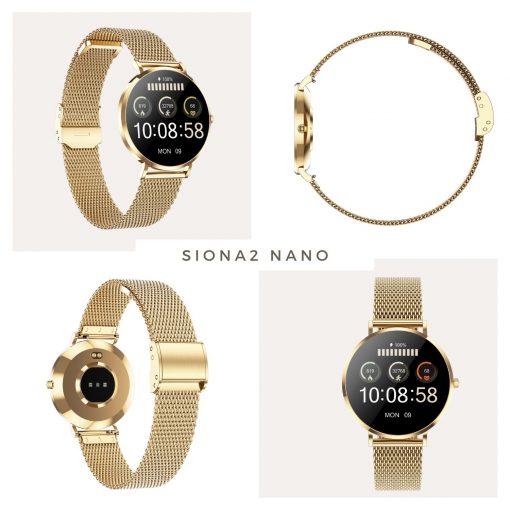 Kleine Smartwatch Smartuhr Gelb Gold Damen