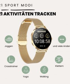 Frauen Mini Smartwatch Smartuhr Gold Damen