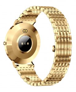 Damen Uhr Fitness rund gold Smartwatch