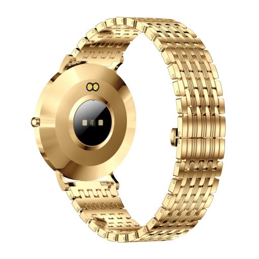 Damen Uhr Fitness rund gold Smartwatch