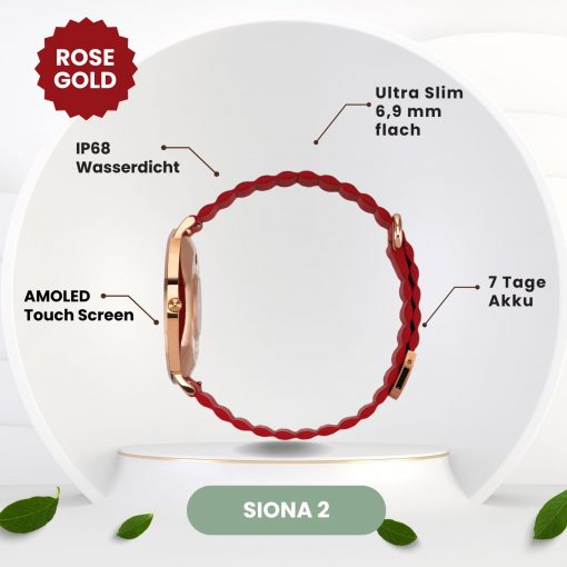 XCOAST 570480-G Damen Smartwatch SIONA2 Wave Rot