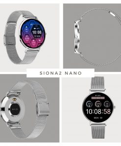 Smartwatch klein SIONA2 Nano silber rund