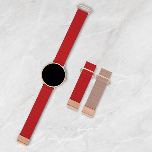 Wave Red – Wellenförmiges Magnetarmband für SIONA2 Smartwatch – Bild 3