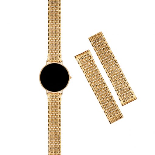 Elegance Gold Edelstahl-Wechselarmband – Luxuriöse Strickoptik für SIONA2 – Bild 3