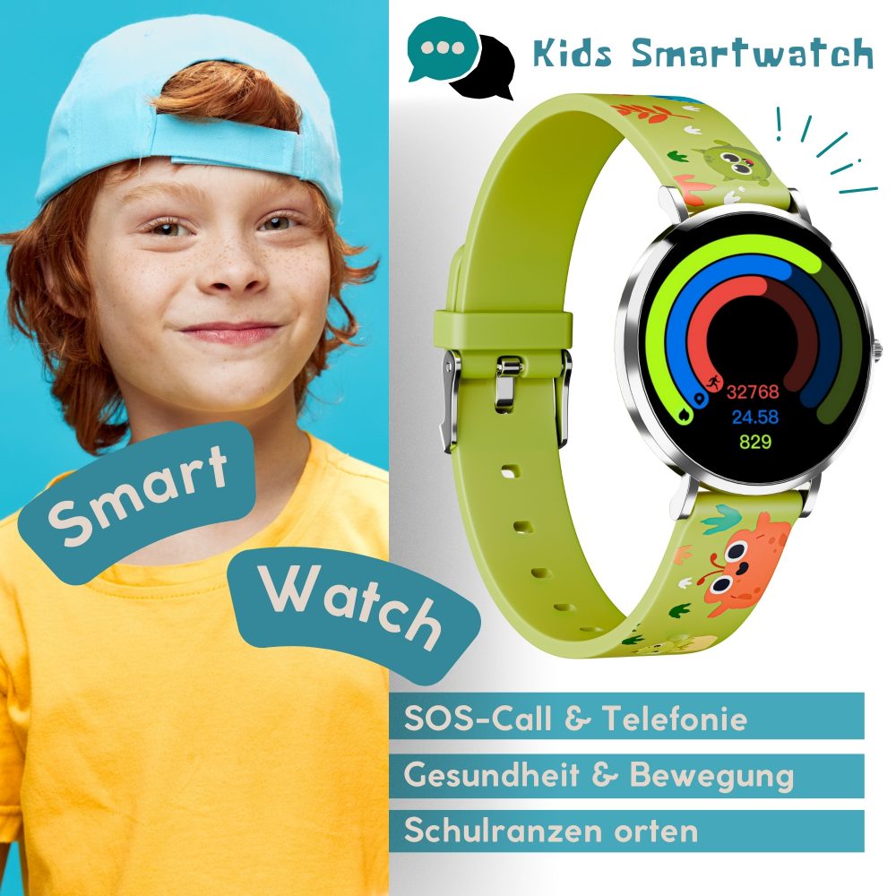 Kinderuhr grün mit Telefonie & SOS-Notruf