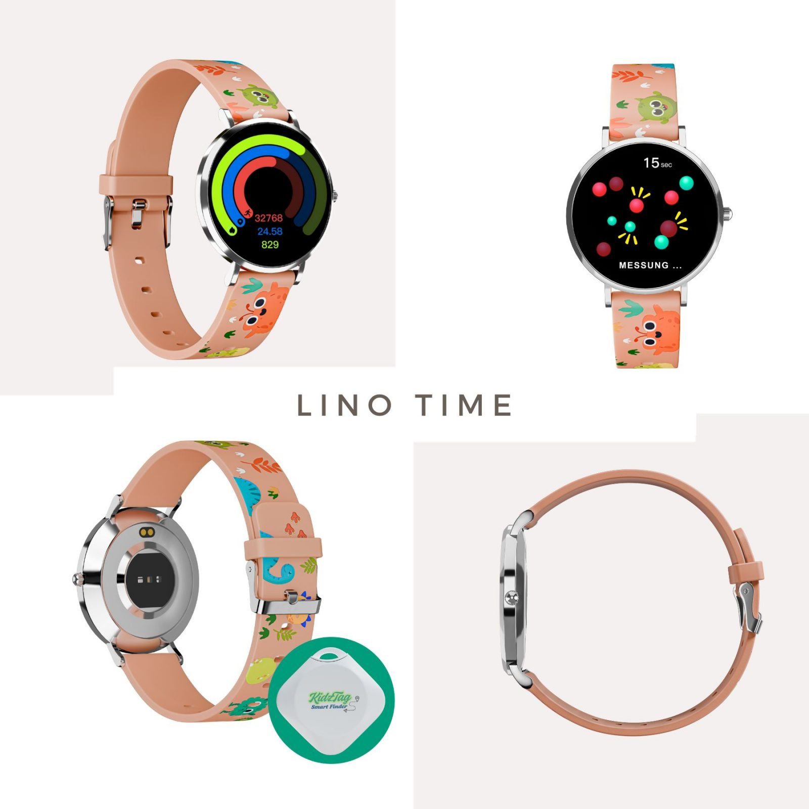 LINO TIME Kinder Smartwatch – Pink | Ortung, Telefonfunktion & SOS-Notruf für mehr Sicherheit – Bild 3