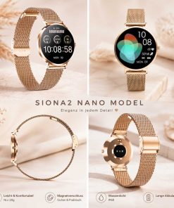 Damen Smartwatch mit Telefonfunktion – SIONA 2 Nano Roségold 37mm – Bild 3