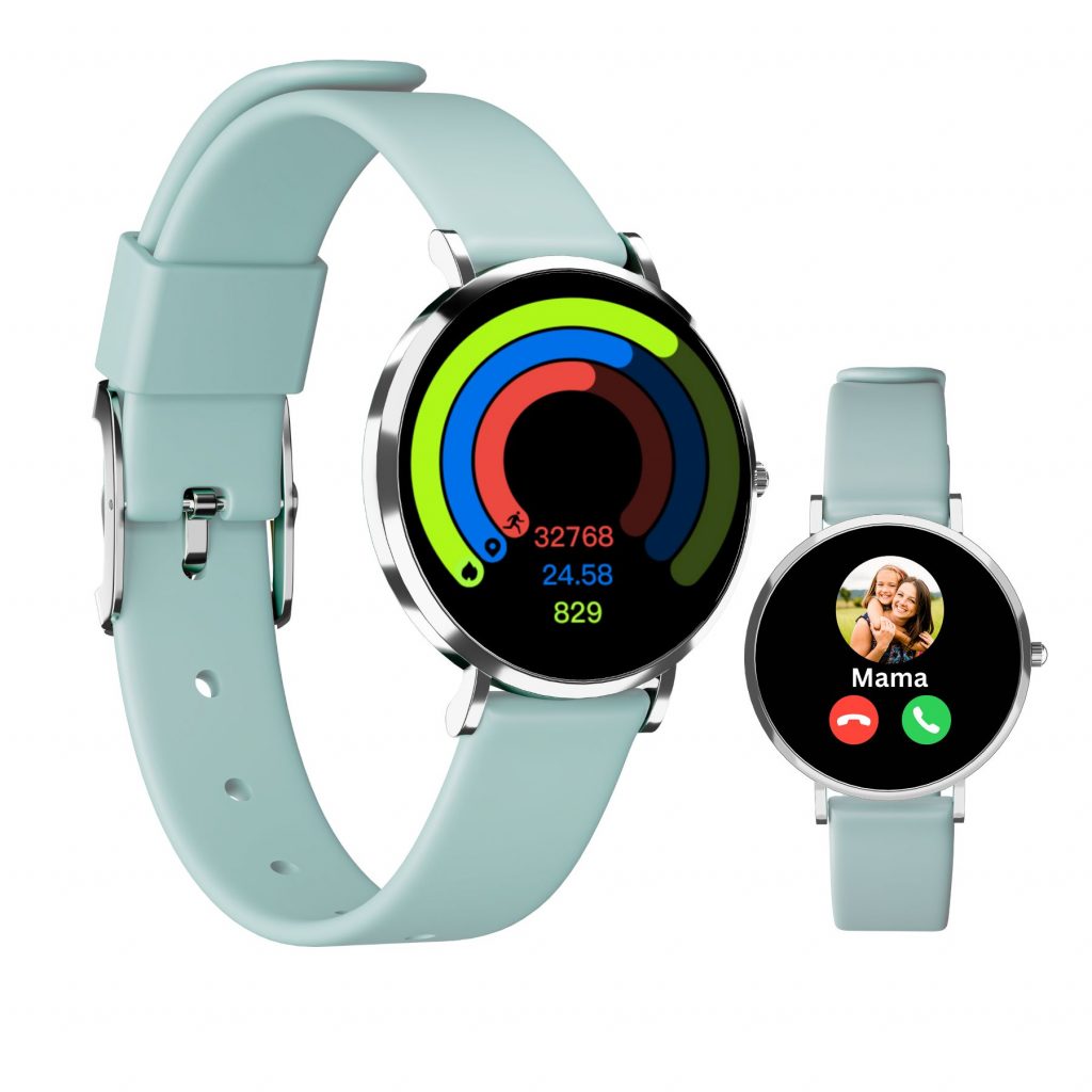 Mintgrüne Smartwatch mit Spielen für Kinder