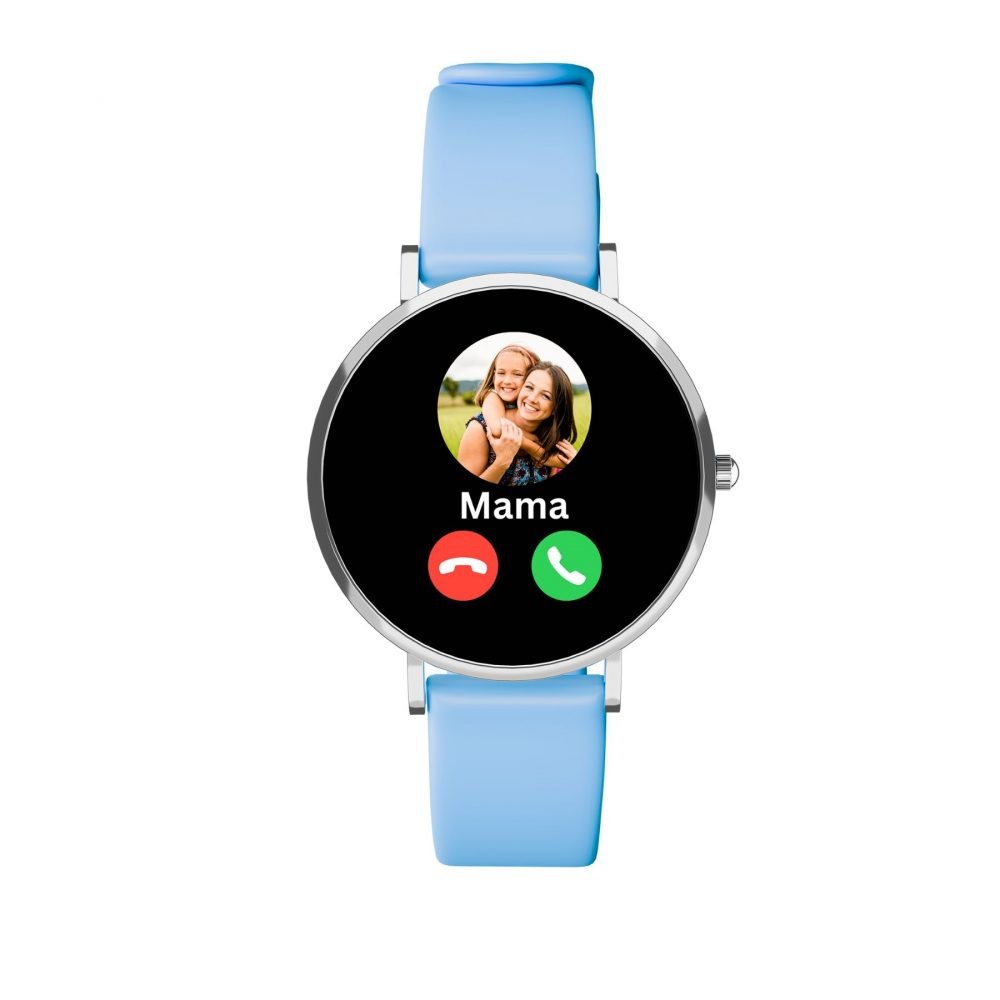 Himmelblaue Kinder Smartwatch sicher