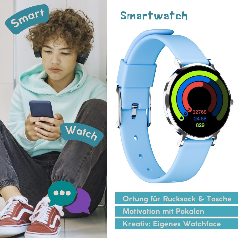 Kinderuhr Himmelblau IP68 wasserdicht