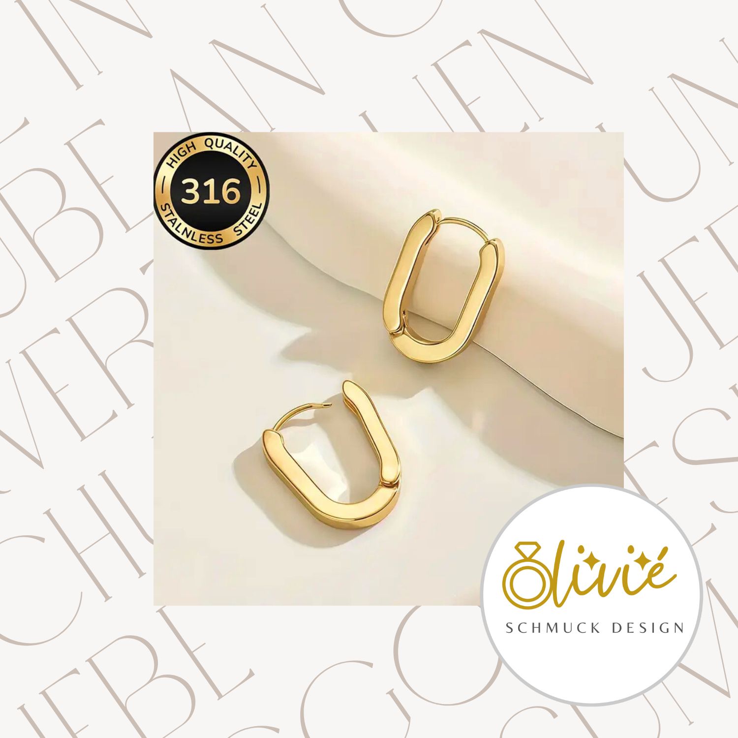 Vergoldete Ohrhänger aus Edelstahl – stilvolle Damen-Ohrringe