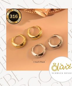 Goldene Damen-Ohrringe aus 316L Edelstahl, 18K vergoldet, hypoallergen & elegant