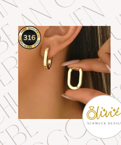 Elegante Damen Ohrringe aus 316L Edelstahl – 18K vergoldet, hypoallergen & farbbeständig