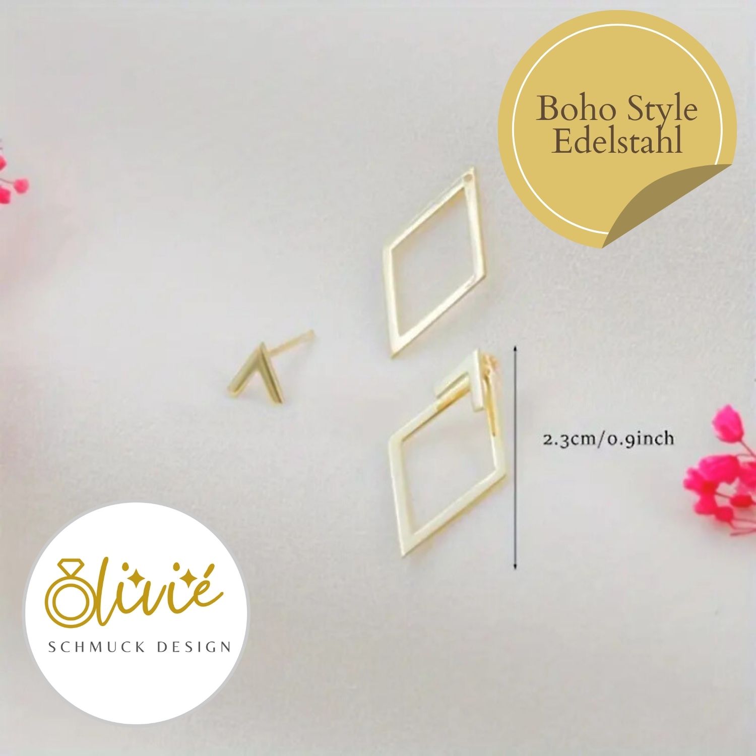 Damen Ohrstecker 18K vergoldet – hautfreundlich, elegant & ideal für empfindliche Haut