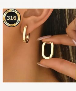 Vergoldete Ohrhänger aus Edelstahl – stilvolle Damen-Ohrringe