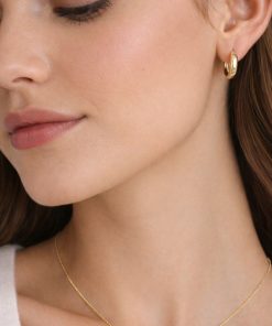 goldene Creolen aus 316L Edelstahl 18K vergoldet