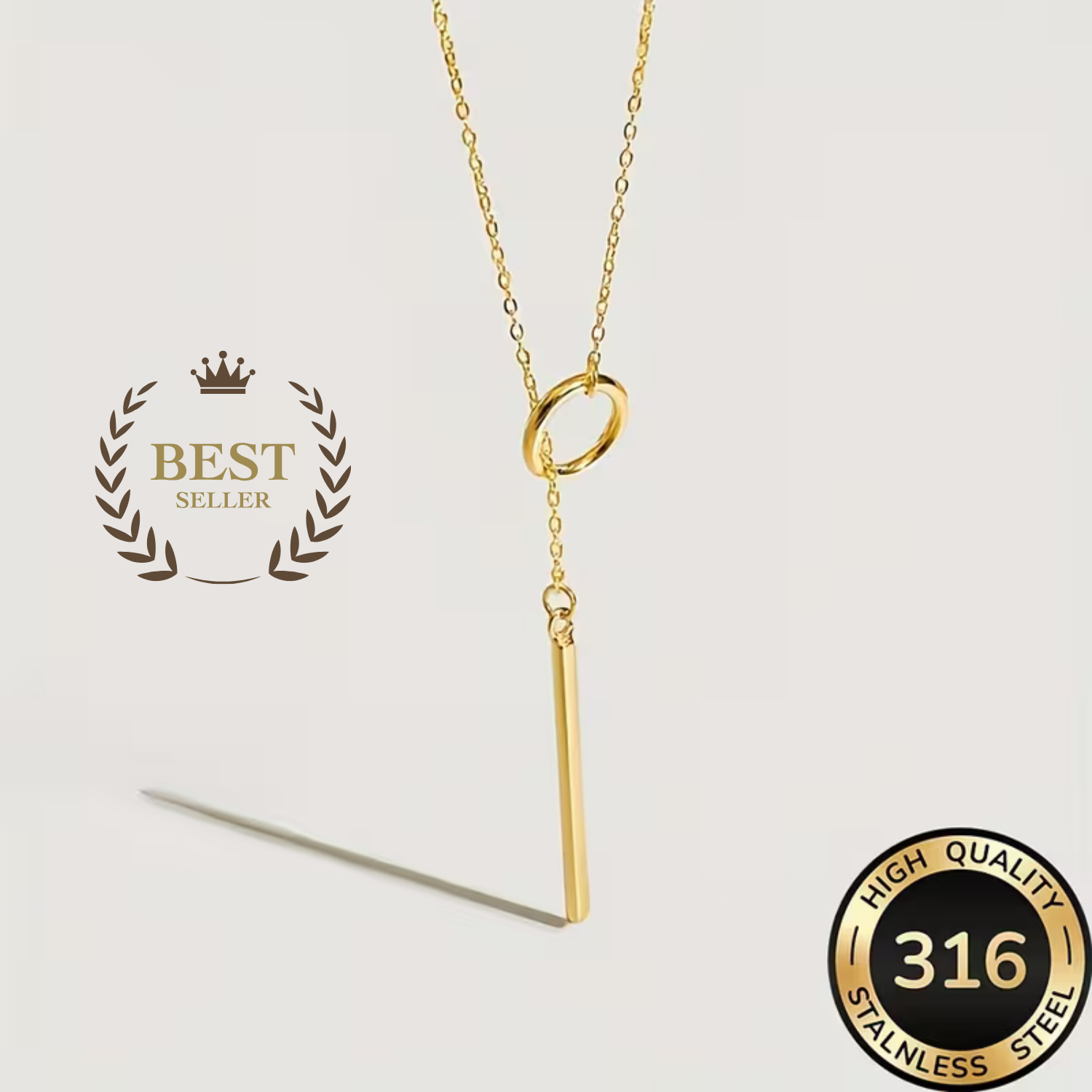 hautfreundliche vergoldete Edelstahlkette für Frauen