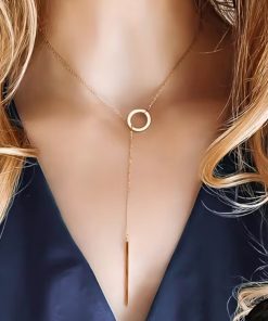 minimalistische Damen Halskette Gold mit Y-Design