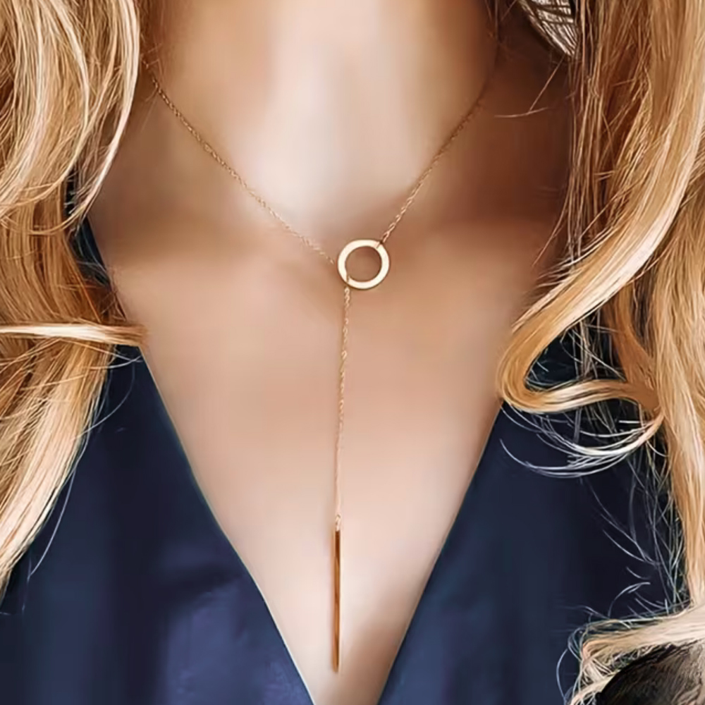 minimalistische Damen Halskette Gold mit Y-Design