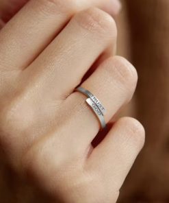 Ring mit Gravur „TRUST GOD“ Silber – Verstellbarer Edelstahl Ring mit Bedeutung