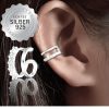 Moderner Ear Cuff Silber geometrisch doppelt Zirkonia