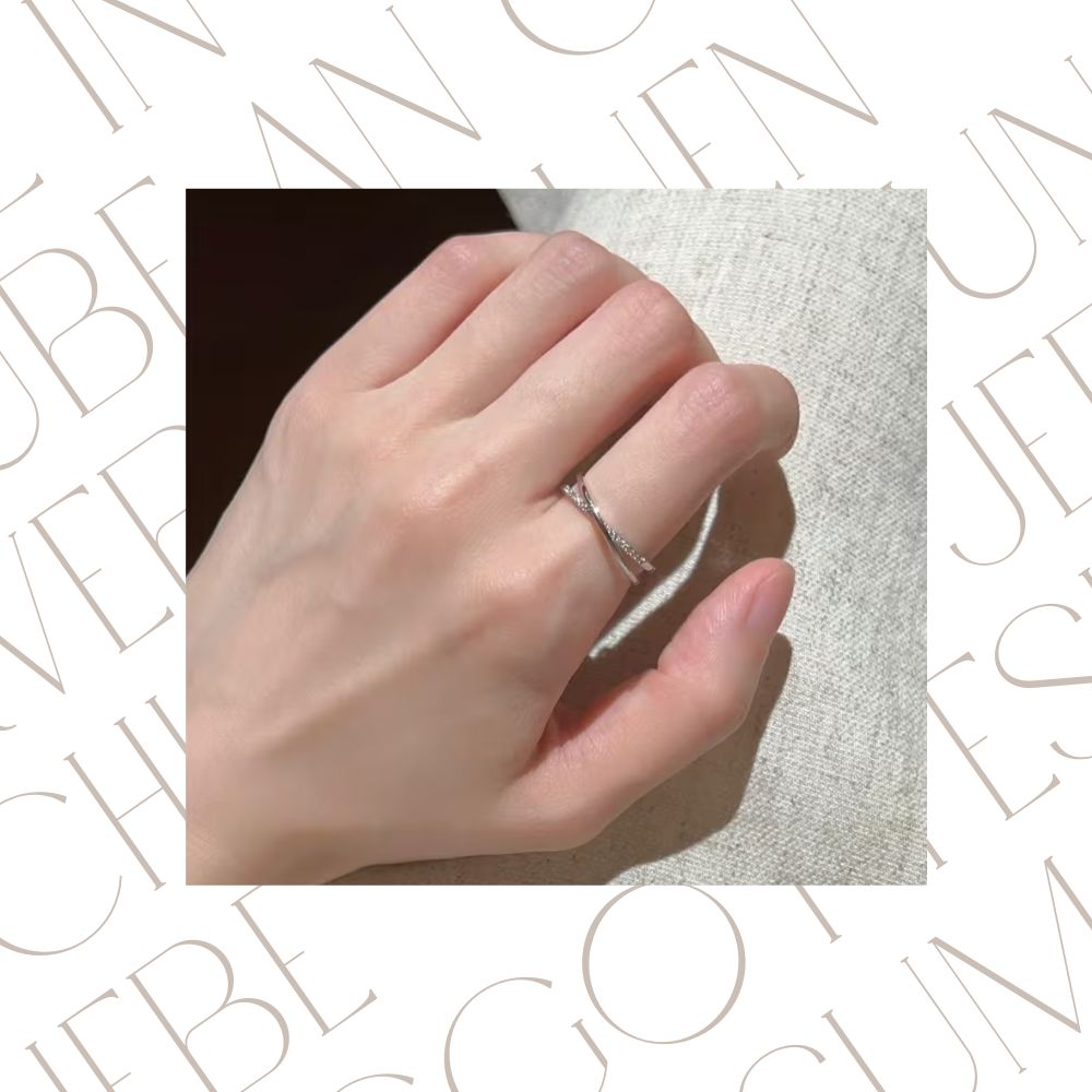 Damenring 925 Sterling Silber – Verstellbar mit Zirkonia, doppellagig & elegant – Bild 3