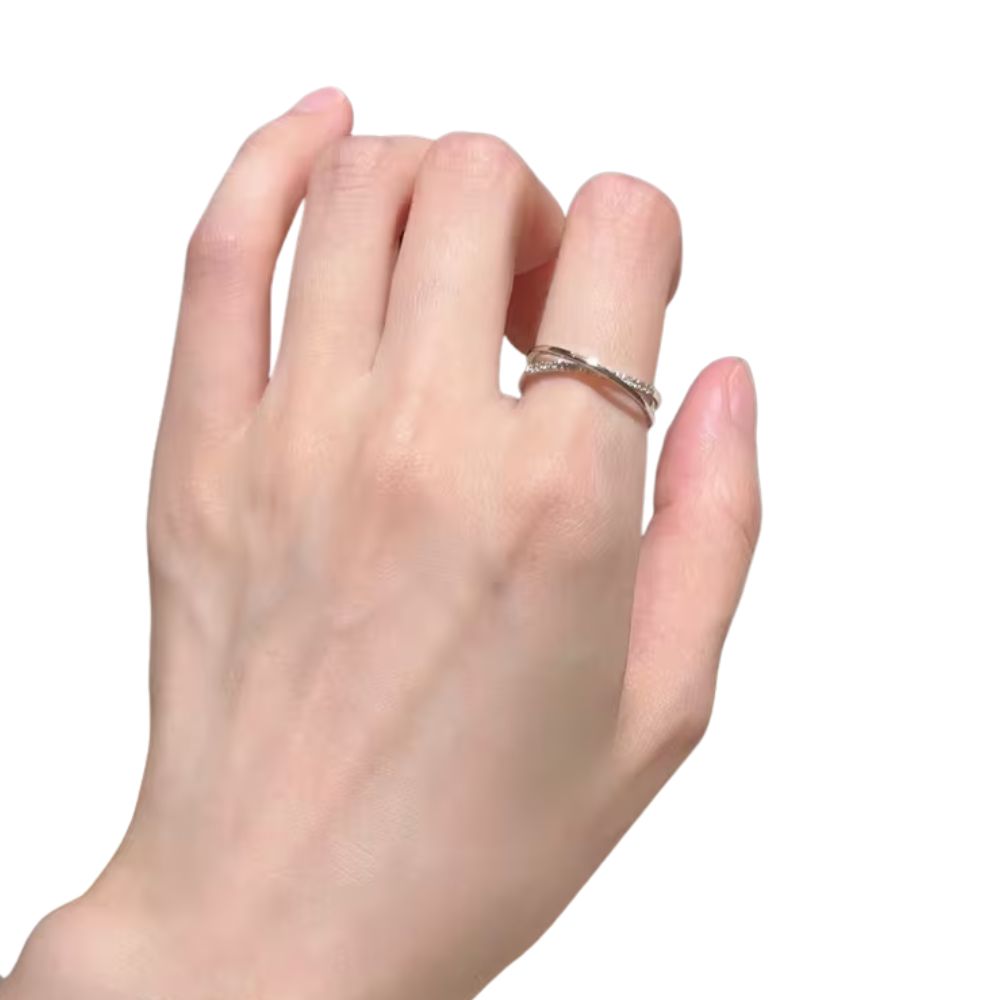 Eleganter Ring mit Zirkonia Stein verstellbar