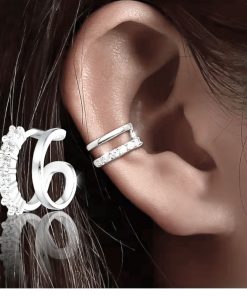 Ear Cuff 925 Sterling Silber ohne Piercing – Geometrischer Ohrschmuck mit Zirkonia, hypoallergen & modern